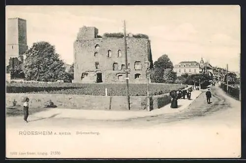 AK Rüdesheim a. Rh., Brömserburg mit Strasse