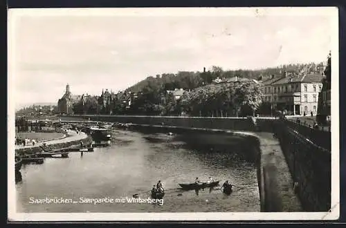 AK Saarbrücken, Saarpartie mit Winterberg