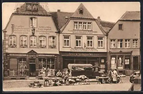 AK St. Wendel, Häuser mit Bekenntnissprüchen am Domplatz