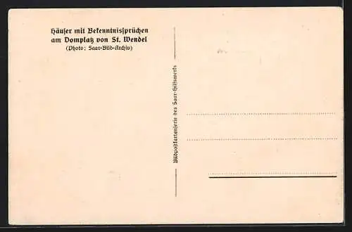 AK St. Wendel, Häuser mit Bekenntnissprüchen am Domplatz
