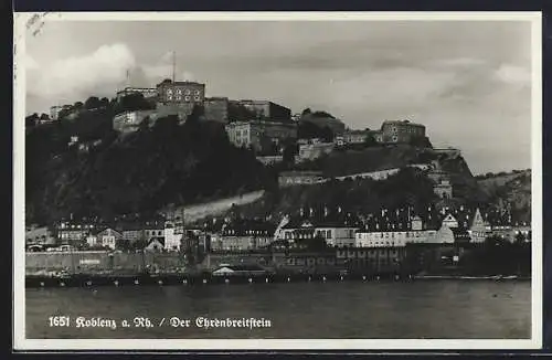 AK Koblenz, Blick auf Festung Ehrenbreitstein