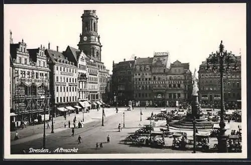 AK Dresden, Marktstände und Geschäfte am Altmarkt