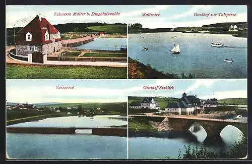 AK Dippoldiswalde, Talsperre, Maltersee, Gasthof zur Talsperre, Vorsperre