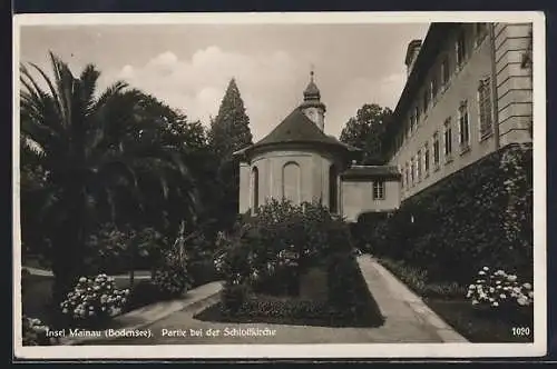 AK Insel Mainau, Partie bei der Schlosskirche