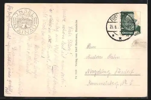 AK Insel Mainau, Partie bei der Schlosskirche