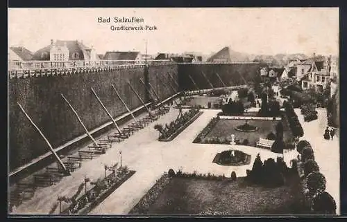 AK Bad Salzuflen, Gradierwerk-Park aus der Vogelschau