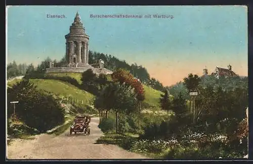 AK Eisenach, Burschenschaftsdenkmal mit Wartburg