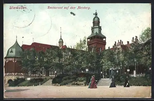 AK Wiesbaden, Restaurant auf dem Neroberg