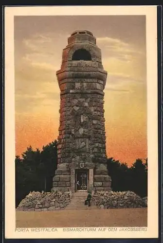 AK Porta Westfalica, Bismarckturm auf dem Jakobsberg