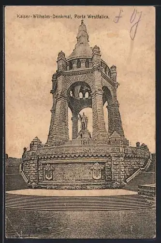 AK Porta Westfalica, Kaiser-Wilhelm-Denkmal