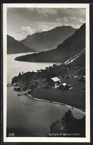 AK Gaisalm am Achensee, Panorama mit Bergen