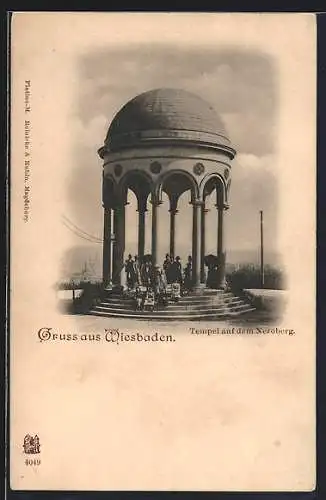 AK Wiesbaden, Tempel auf dem Neroberg