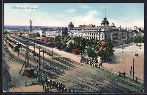 AK Konstanz, Blick auf den Bahnhof