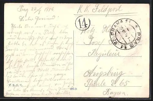 AK Prag / Praha, Prasná brána a represent, dum