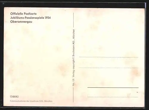 AK Oberammergau, Jubiläums-Passionsspiele 1934, Szene auf dem Ölberg