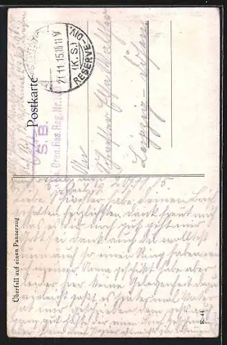 AK Deutsche Soldaten verteidigen einen Überfall auf einen Panzerzug