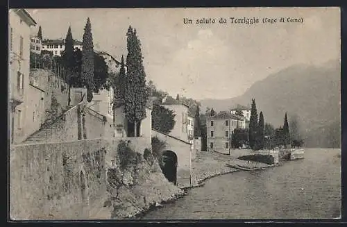 AK Torriggia /Lago di Como, Ortspartie am Seeufer