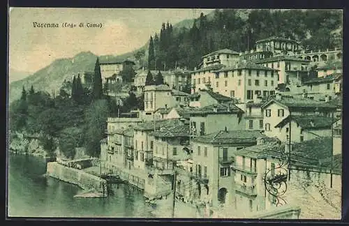 AK Varenna, Blick auf die Häuser am Lago di Como