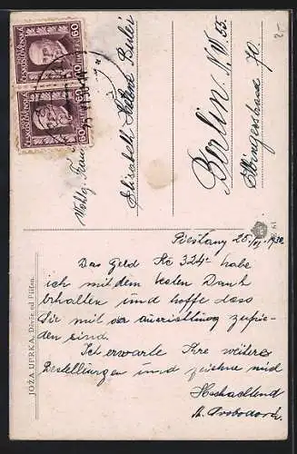 Künstler-AK Devce od Pistan, Slowakin in Tracht