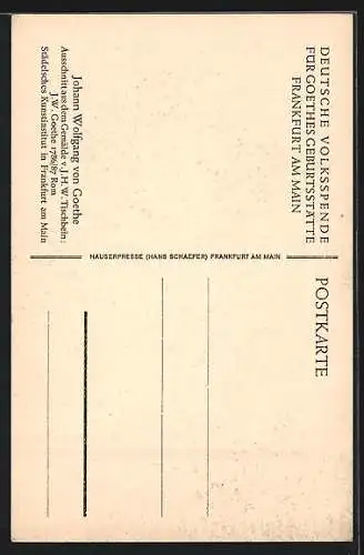 AK Johann Wolfgang von Goethe, Schriftsteller