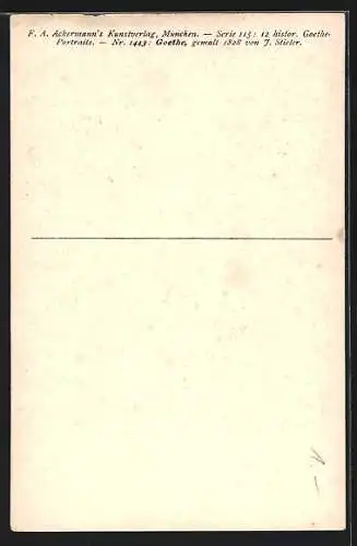 Künstler-AK Goethe hält einen Brief in der Hand