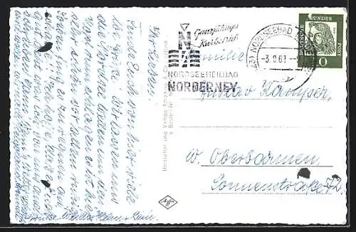AK Norderney / Nordsee, Pferdebus, Leuchtturm, Kurhaus, Marienhöhe