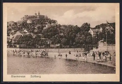 AK Hamburg-Blankenese, Elbstrand am Süllberg, sommerliche Badefreuden