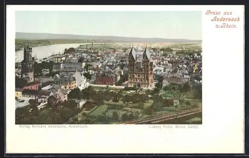 AK Andernach a. Rhein, Ortsansicht mit Blick ins Land