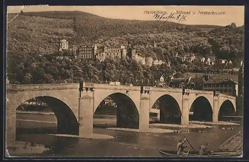 AK Heidelberg, Schloss und Neckarbrücke