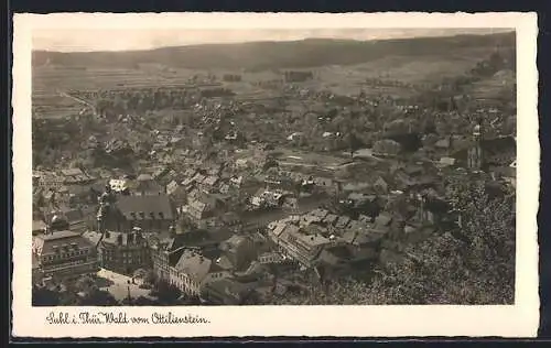 AK Suhl i. Thür. Wald, Ortsansicht vom Ottilienstein