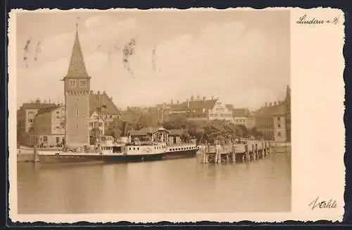 AK Lindau a. B., Dampfer Stadt Konstanz im Hafen