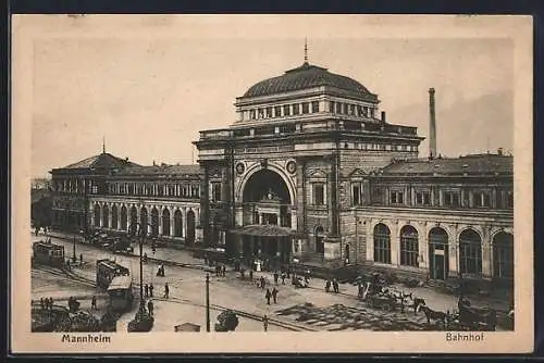 AK Mannheim, Motiv vom Bahnhof