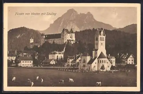 AK Füssen, Füssen von Westen mit Säugling