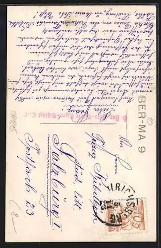 AK St. Wolfgang /O. Ö., Ortspartie mit Kirche