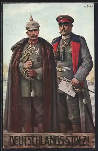 AK Paul von Hindenburg und Erich Ludendorff als Befehlshaber an der Ostfront