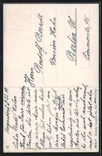 Künstler-AK Kaiser Wilhelm II. vor einem Soldatengrab, Auf dem Felde der Ehre