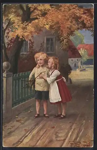 AK Hänsel und Gretel, Kinder in Ortschaft