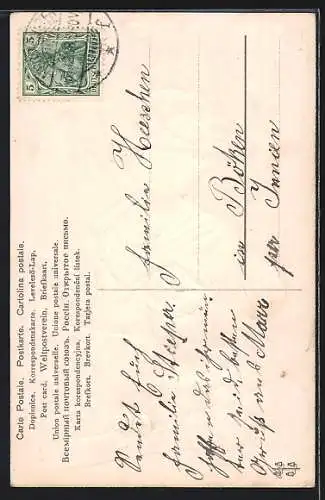 AK Junge in Matrosenuniform mit Würfelspiel