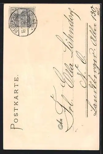 Lithographie Büste Turnvater Jahns & Paar mit Fahne und Turnerkreuz