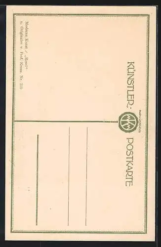 Künstler-AK sign. Prof. Kraus: Mädchen Rosel mit Schleife im Haar
