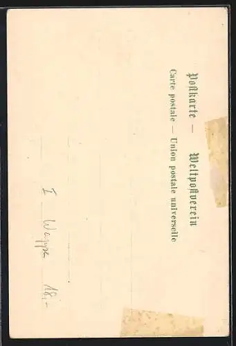 Lithographie Italien, Wappen mit Krone