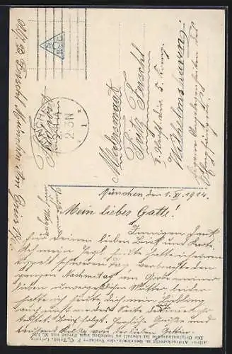 AK Frau am Elterngrab, Drückt mir der Tord die Augen zu, Dann legt mich dort zur ew`gen Ruh...