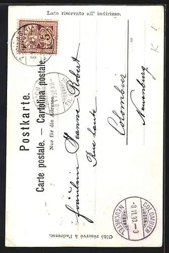 Lithographie Zürich, Grand Hotel Dolder, Grosser Wildpark mit Waldgasthaus, Bergbahn, Hirsch