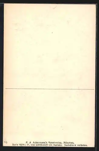 Künstler-AK F. von Lenbach: Selbstportrait mit Kind