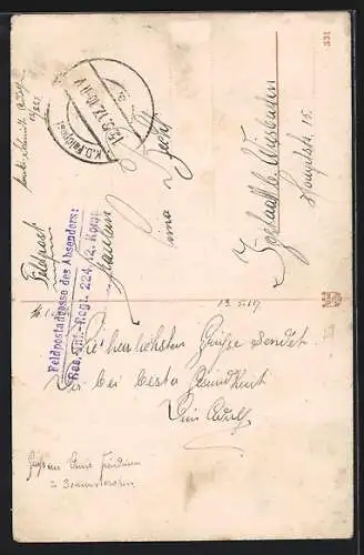 Künstler-AK P.O.Engelhard (P.O.E.): Junge satultiert als Soldat vor Mädchen