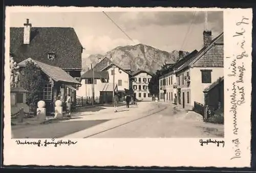 AK Unterach, Hauptstrasse mit Gasthof zum Anker