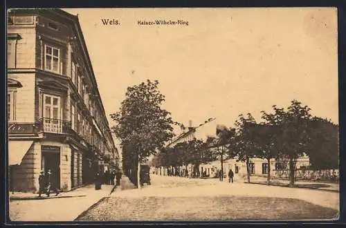 AK Wels, Strassenblick in den Kaiser-Wilhelm-Ring