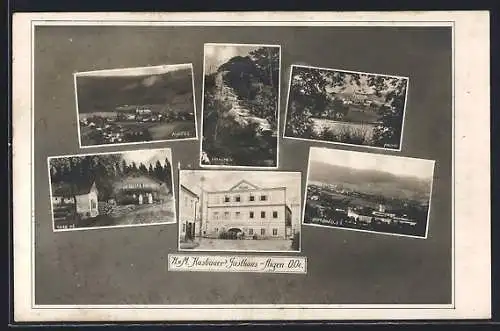 AK Aigen, H. u. M. Kasbauers Gasthaus, Stift Schlägl