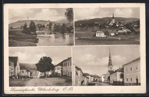 AK Ullrichsberg, Strassenpartie mit Kirche, Ortsansicht