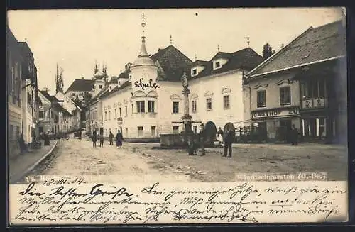 AK Windischgarsten, Strassenpartie mit Schule und Gasthof